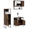 Ensemble de meubles de salle de bain 3 pcs Chêne fumé 