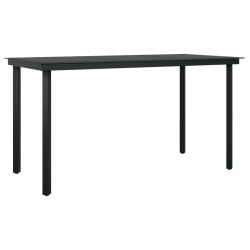Ensemble à manger de jardin 7 pcs Gris et noir 