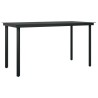 Ensemble à manger de jardin 7 pcs Gris et noir 