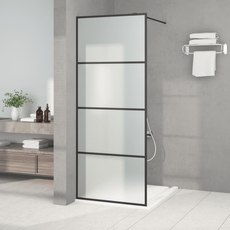 Paroi de douche Noir 80x195 cm Verre ESG dépoli 