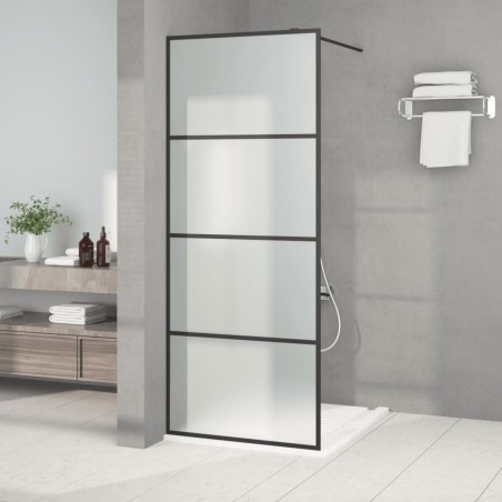Paroi de douche Noir 80x195 cm Verre ESG dépoli 