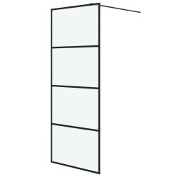 Paroi de douche Noir 80x195 cm Verre ESG dépoli 
