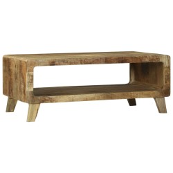 Table Basse 90x50x35 cm Bois de manguier massif rugueux 