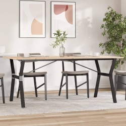 Table à manger cadre en Y 180x90x75 cm bois de pin massif acier 