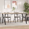 Table à manger cadre en Y 180x90x75 cm bois de pin massif acier 