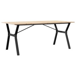 Table à manger cadre en Y 180x90x75 cm bois de pin massif acier 