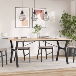 Table à manger cadre en Y 180x90x75 cm bois de pin massif acier 