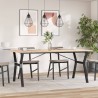 Table à manger cadre en Y 180x90x75 cm bois de pin massif acier 