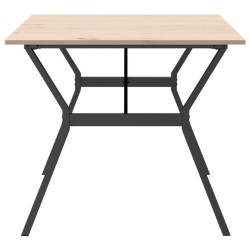 Table à manger cadre en Y 180x90x75 cm bois de pin massif acier 