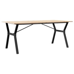 Table à manger cadre en Y 180x90x75 cm bois de pin massif acier 