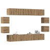 Ensemble de meuble TV mural 8 pcs chêne artisanal 
