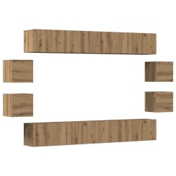 Ensemble de meuble TV mural 8 pcs chêne artisanal 