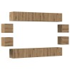 Ensemble de meuble TV mural 8 pcs chêne artisanal 