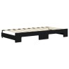 Lit de jour avec gigogne et matelas noir 90x190 cm velours 