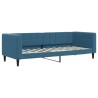 Lit de jour avec lit gigogne et matelas bleu 80x200 cm velours 