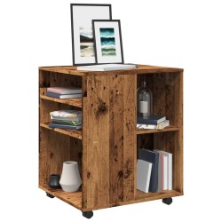 Armoire à roulettes vieux bois 60x53x72 cm bois d'ingénierie 