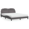 Lit avec matelas gris 160x200 cm similicuir 