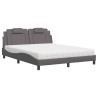 Lit avec matelas gris 160x200 cm similicuir 