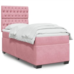 Sommier à lattes de lit avec matelas Rose 100x200 cm Velours 