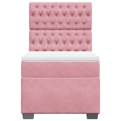 Sommier à lattes de lit avec matelas Rose 100x200 cm Velours 