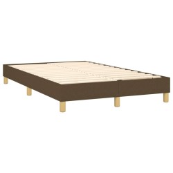 Sommier à lattes de lit matelas et LED Marron foncé 120x200 cm 
