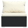 Salon de jardin 4 pcs avec coussins Résine tressée Noir 