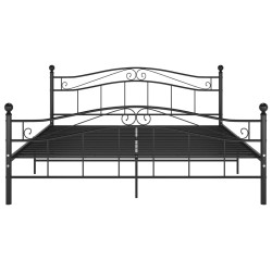 Cadre de lit sans matelas noir métal 160x200 cm 