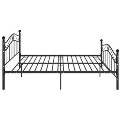 Cadre de lit sans matelas noir métal 160x200 cm 