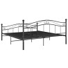Cadre de lit sans matelas noir métal 160x200 cm 