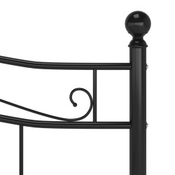 Cadre de lit sans matelas noir métal 160x200 cm 