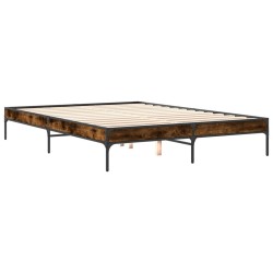 Cadre de lit sans matelas chêne fumé 160x200 cm 