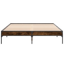 Cadre de lit sans matelas chêne fumé 160x200 cm 