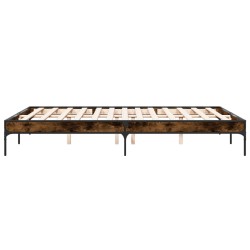 Cadre de lit sans matelas chêne fumé 160x200 cm 