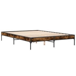 Cadre de lit sans matelas chêne fumé 160x200 cm 