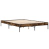 Cadre de lit sans matelas chêne fumé 160x200 cm 