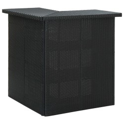 Ensemble de bar de jardin 4 pcs et coussins Résine tressée Noir 