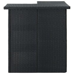 Ensemble de bar de jardin 4 pcs et coussins Résine tressée Noir 