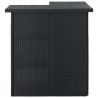 Ensemble de bar de jardin 4 pcs et coussins Résine tressée Noir 