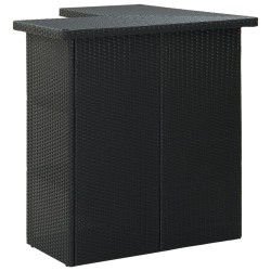Ensemble de bar de jardin 4 pcs et coussins Résine tressée Noir 