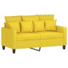 Ensemble de canapés 2 pcs avec coussins Jaune clair Tissu 