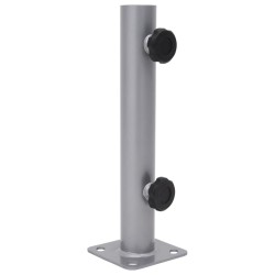 Base de parasol pour mât Ø32/34/38 mm argenté acier 