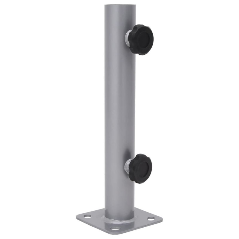 Base de parasol pour mât Ø32/34/38 mm argenté acier 