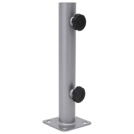 Base de parasol pour mât Ø32/34/38 mm argenté acier 