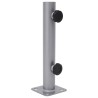 Base de parasol pour mât Ø32/34/38 mm argenté acier 