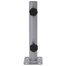 Base de parasol pour mât Ø32/34/38 mm argenté acier 