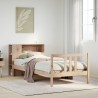 Lit bibliothèque sans matelas 90x190 cm bois de pin massif 