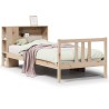 Lit bibliothèque sans matelas 90x190 cm bois de pin massif 