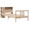 Lit bibliothèque sans matelas 90x190 cm bois de pin massif 
