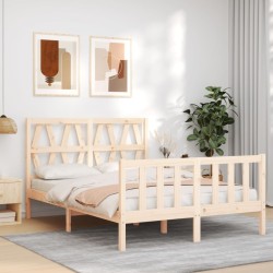 Cadre de lit sans matelas bois de pin massif 