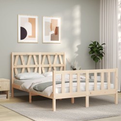 Cadre de lit sans matelas bois de pin massif 